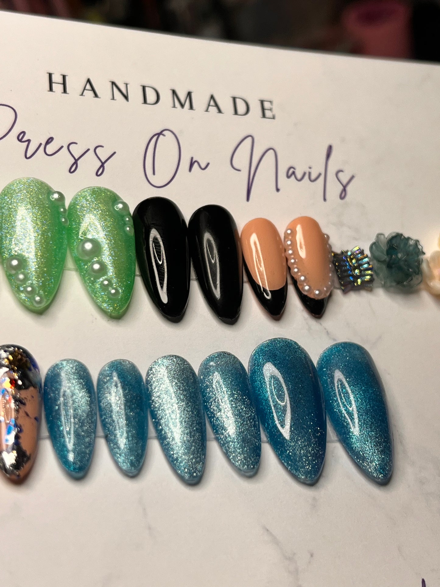 Abstract Blue Medium Almond