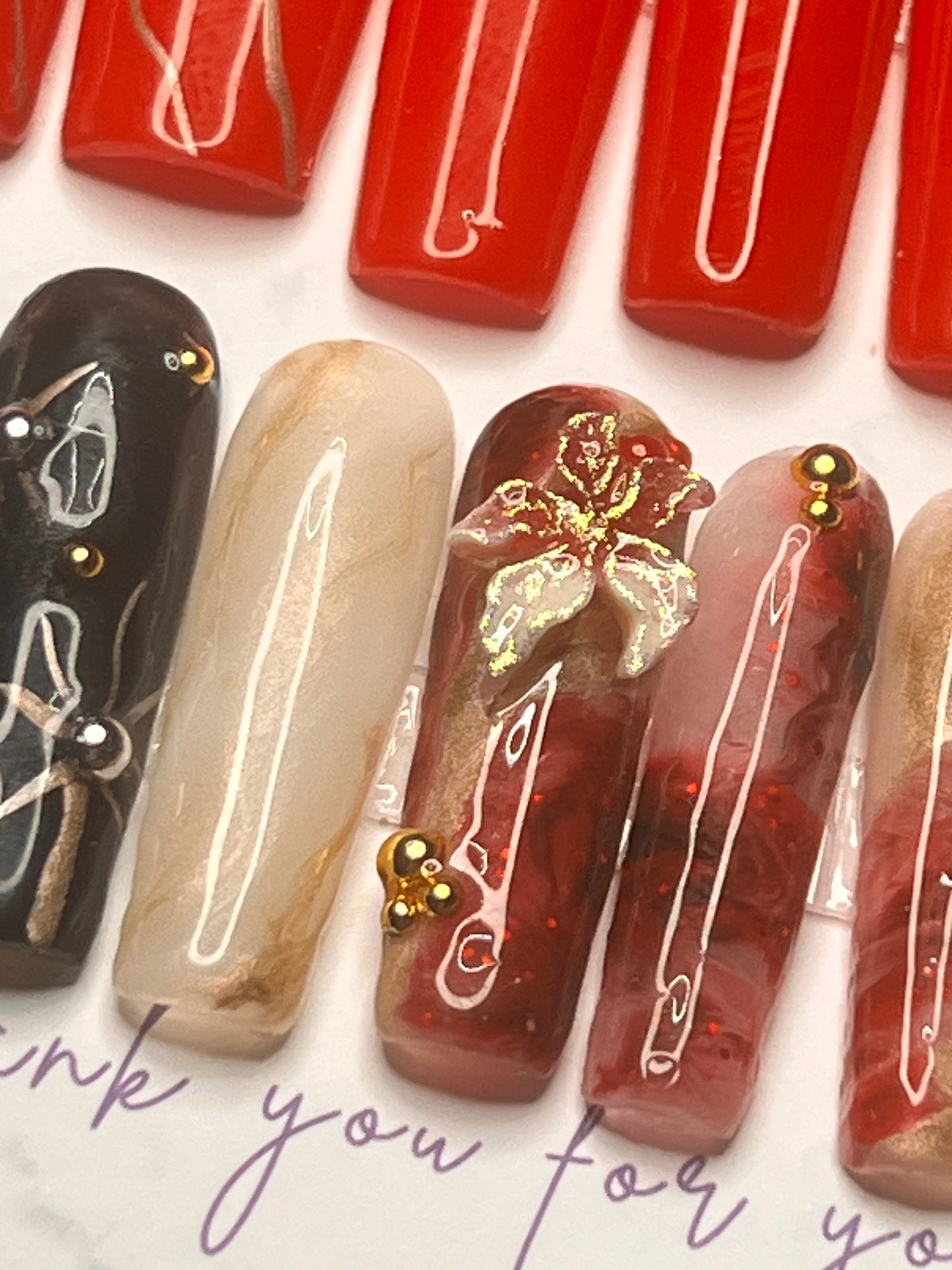 Red Abstract Long Square