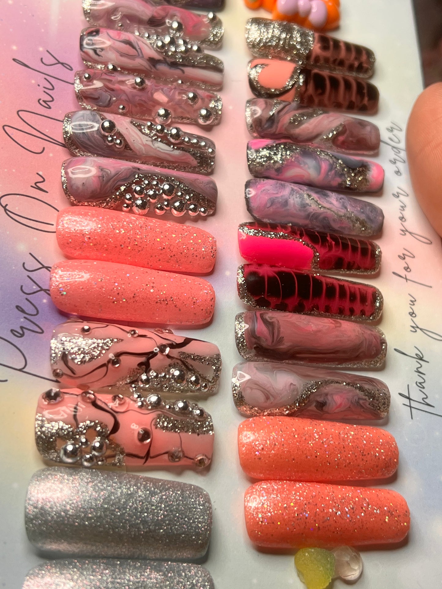 Long Square Pink Abstract