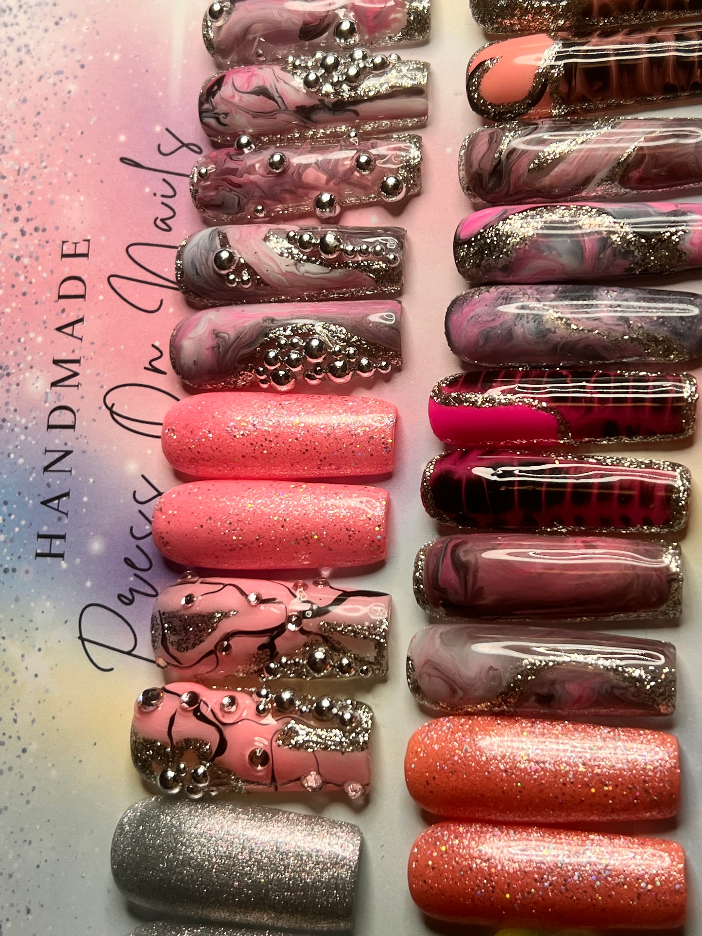 Long Square Pink Abstract