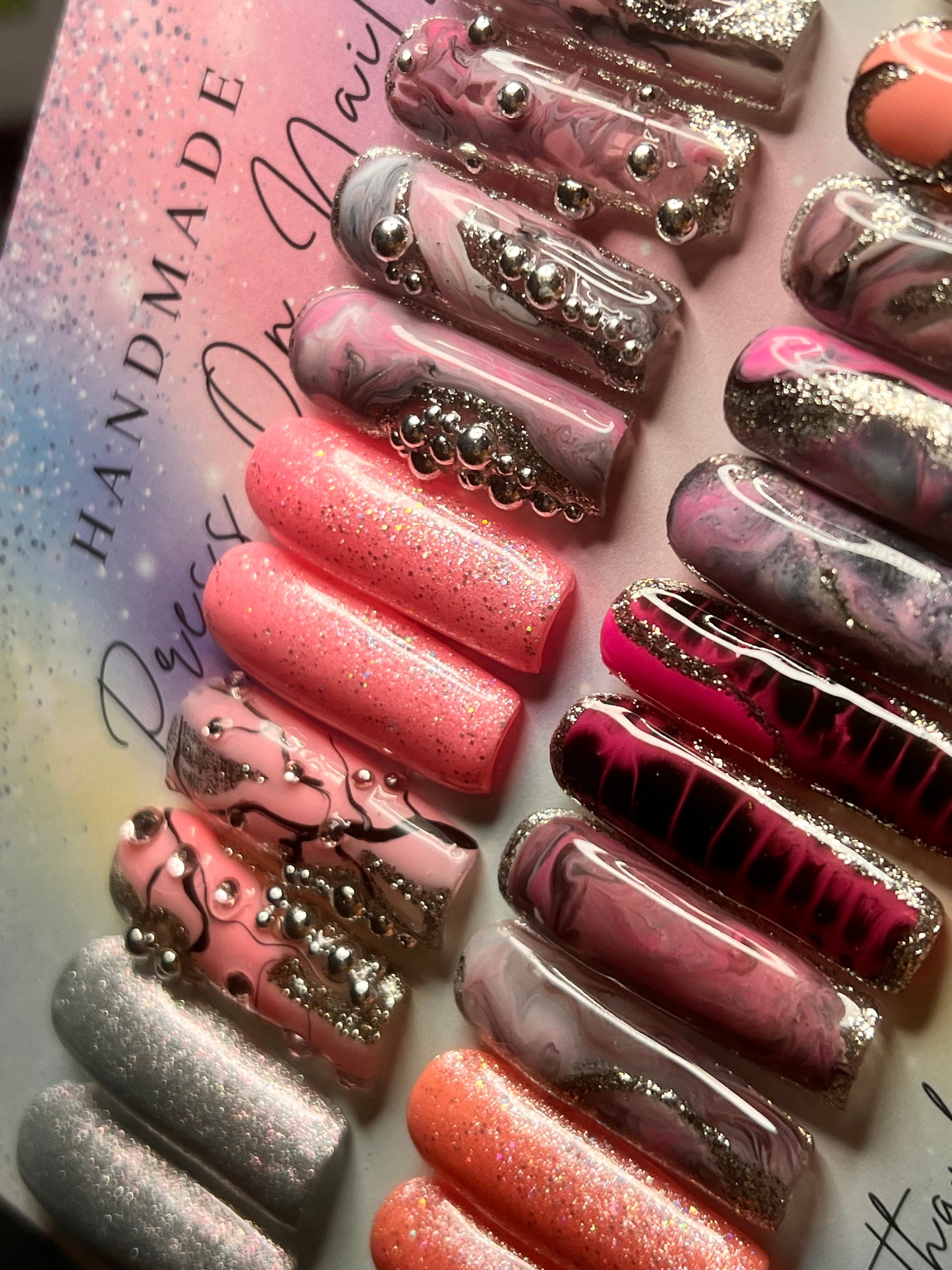 Long Square Pink Abstract