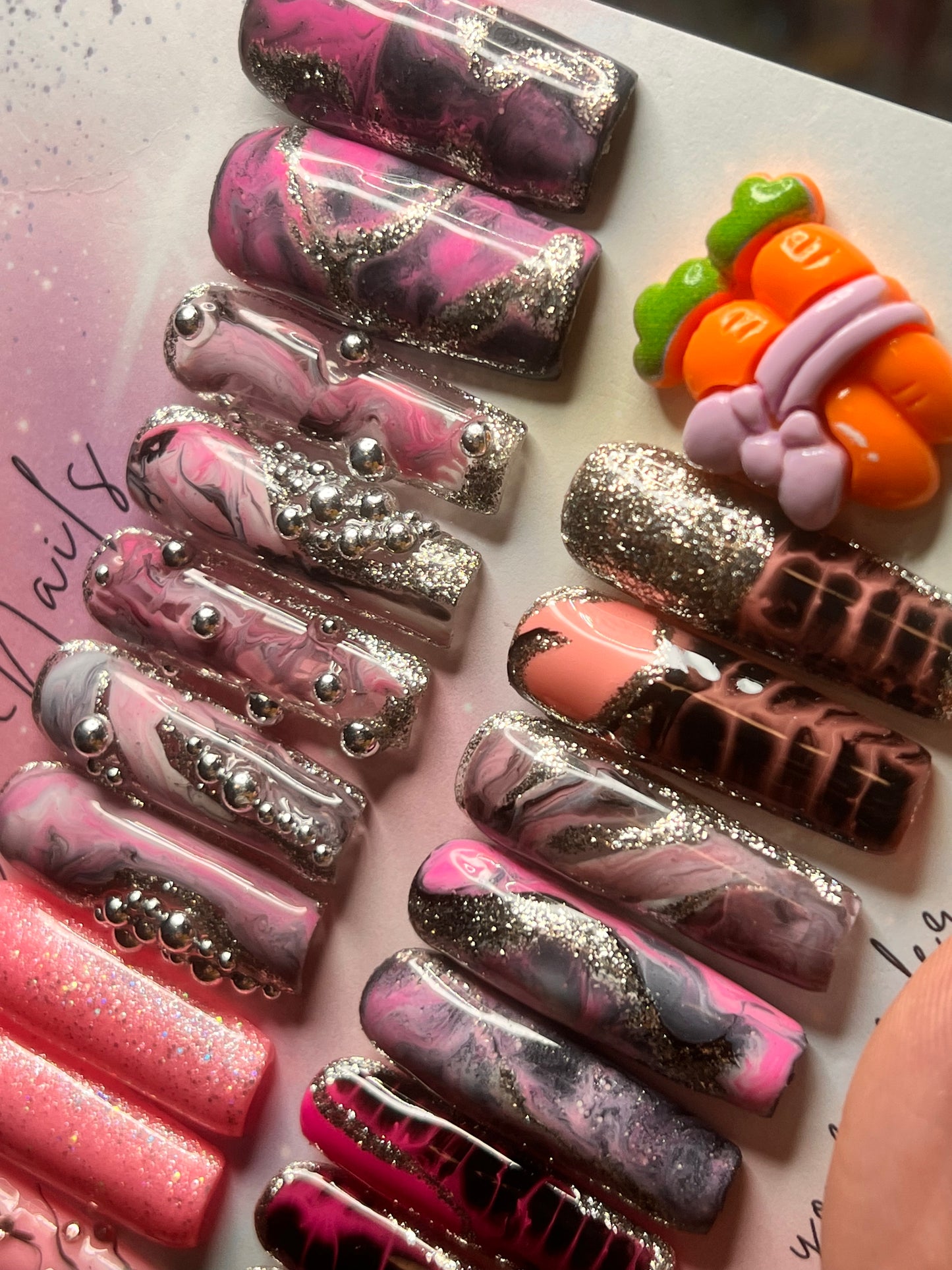 Long Square Pink Abstract