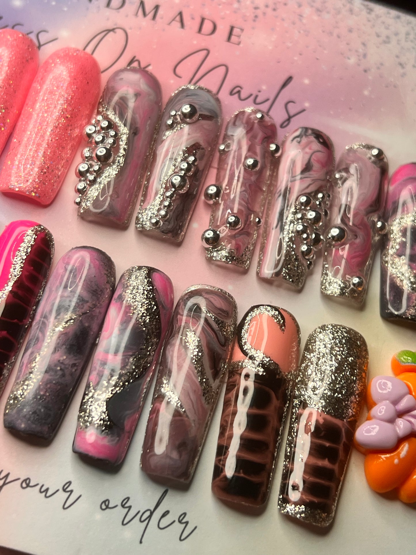 Long Square Pink Abstract