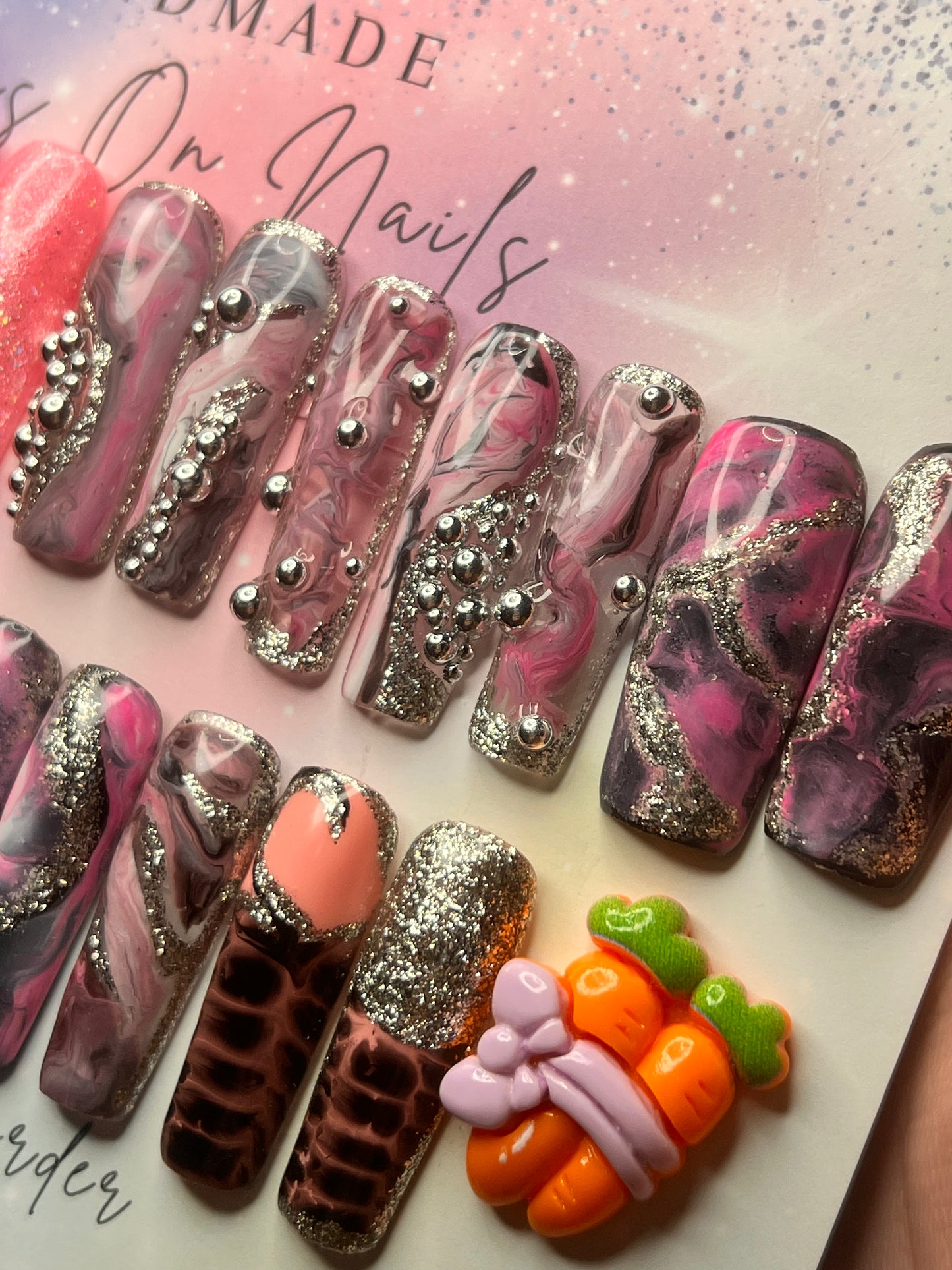 Long Square Pink Abstract