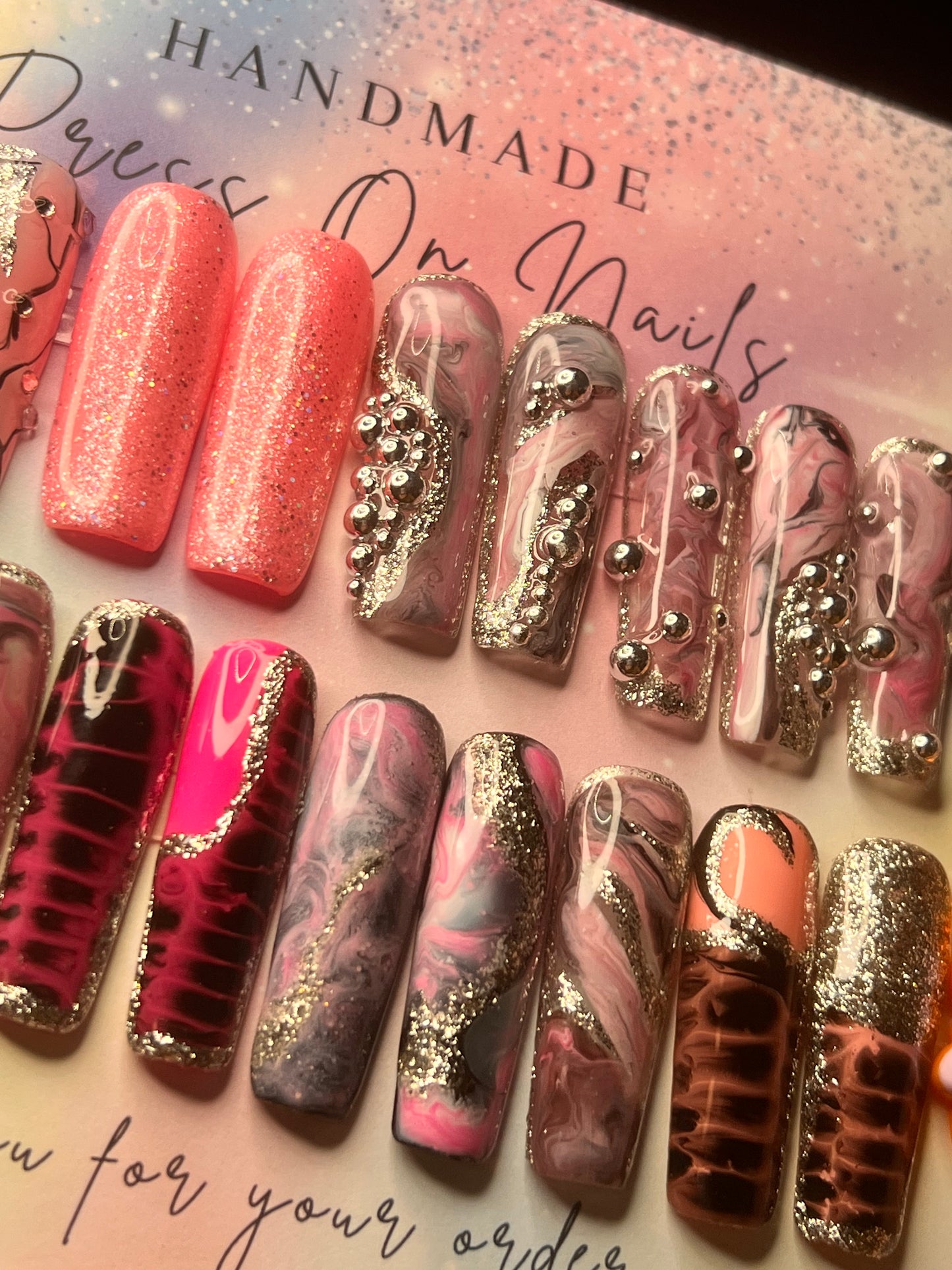 Long Square Pink Abstract