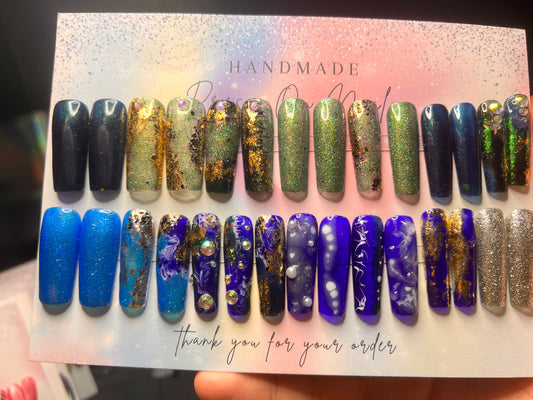 Green/Blue Abstract Long Square