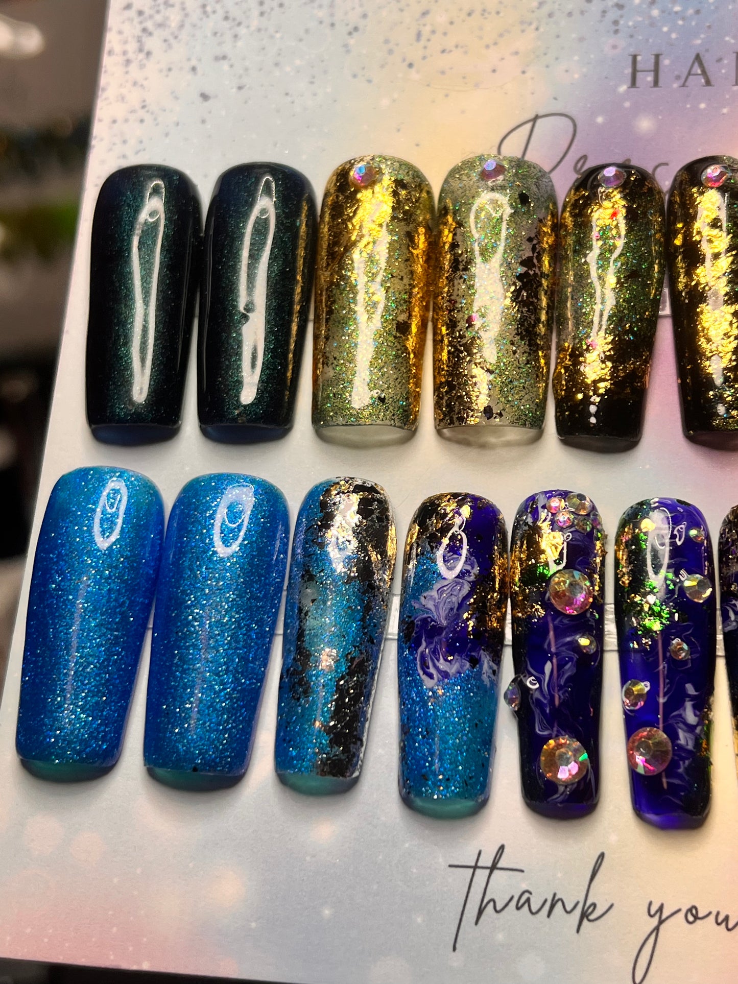 Green/Blue Abstract Long Square