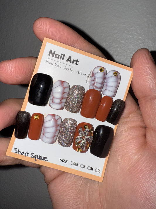 Brown Short Nails