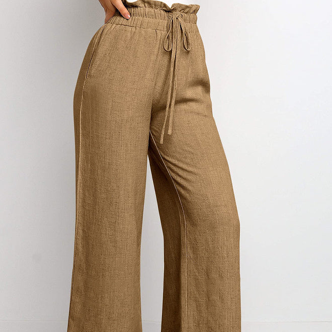 Elastic Wide Leg Pants