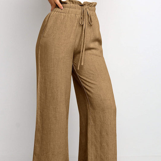 Elastic Wide Leg Pants